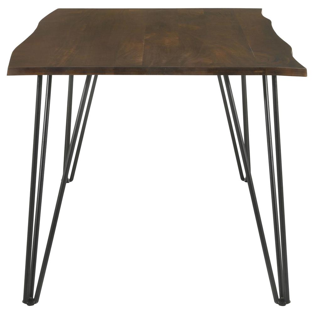 Topeka Live-edge Dining Table Mango Cocoa and Gunmetal. Picture 4