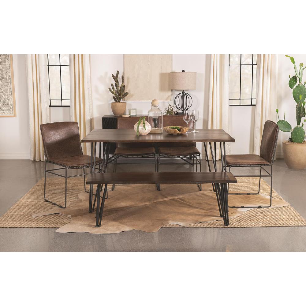 Topeka 5-piece Dining Set Mango Cocoa and Gunmetal. Picture 1