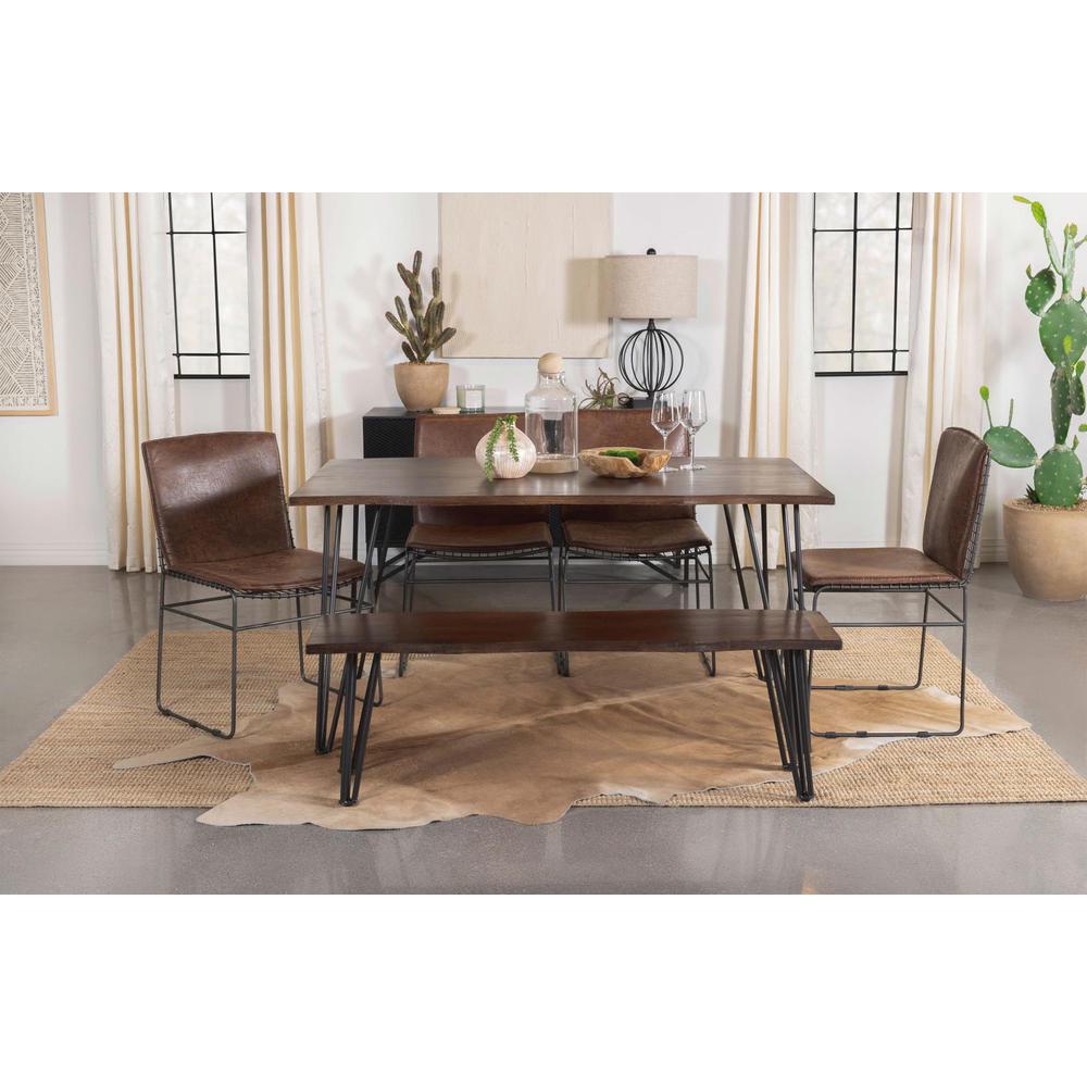 Topeka 6-piece Dining Set Mango Cocoa and Gunmetal. Picture 4