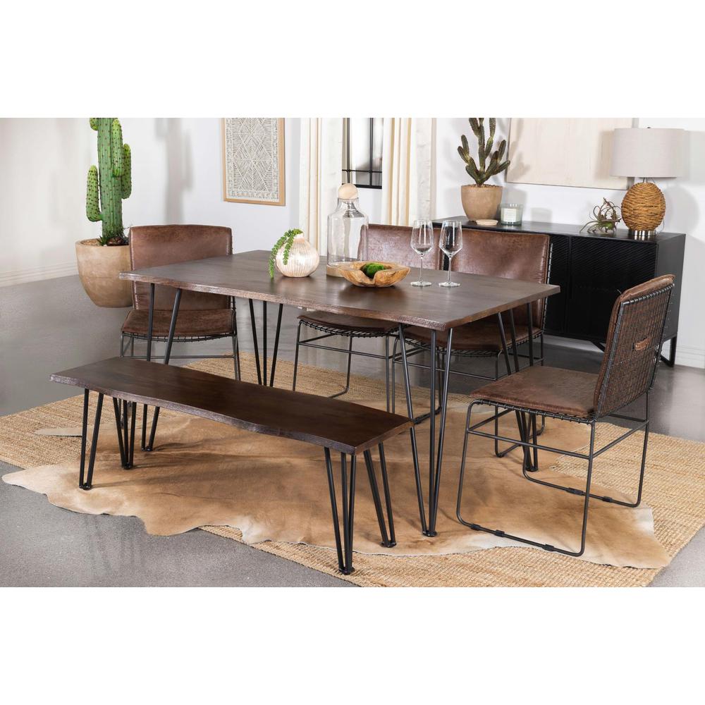 Topeka 6-piece Dining Set Mango Cocoa and Gunmetal. Picture 2