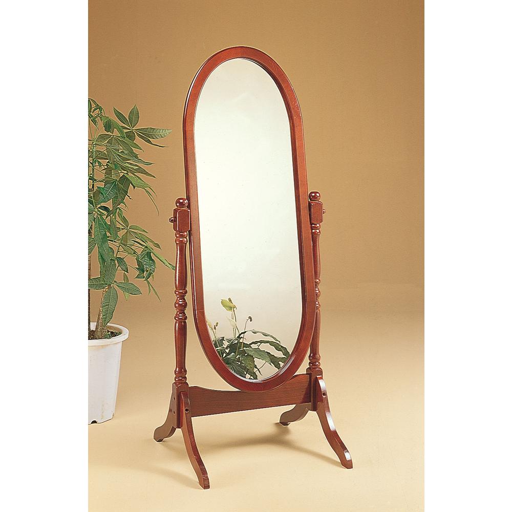 Foyet Oval Cheval Mirror Merlot. Picture 1