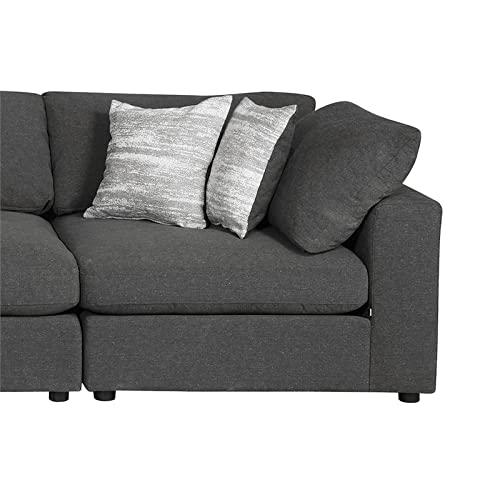 Serene 4-piece Upholstered Modular Sectional Charcoal. Picture 2