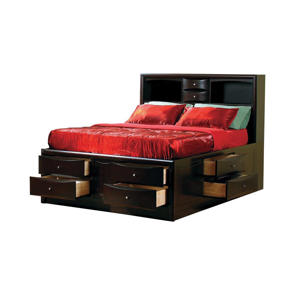 Phoenix 10-drawer Eastern King Bed Deep Cappuccino. Picture 1