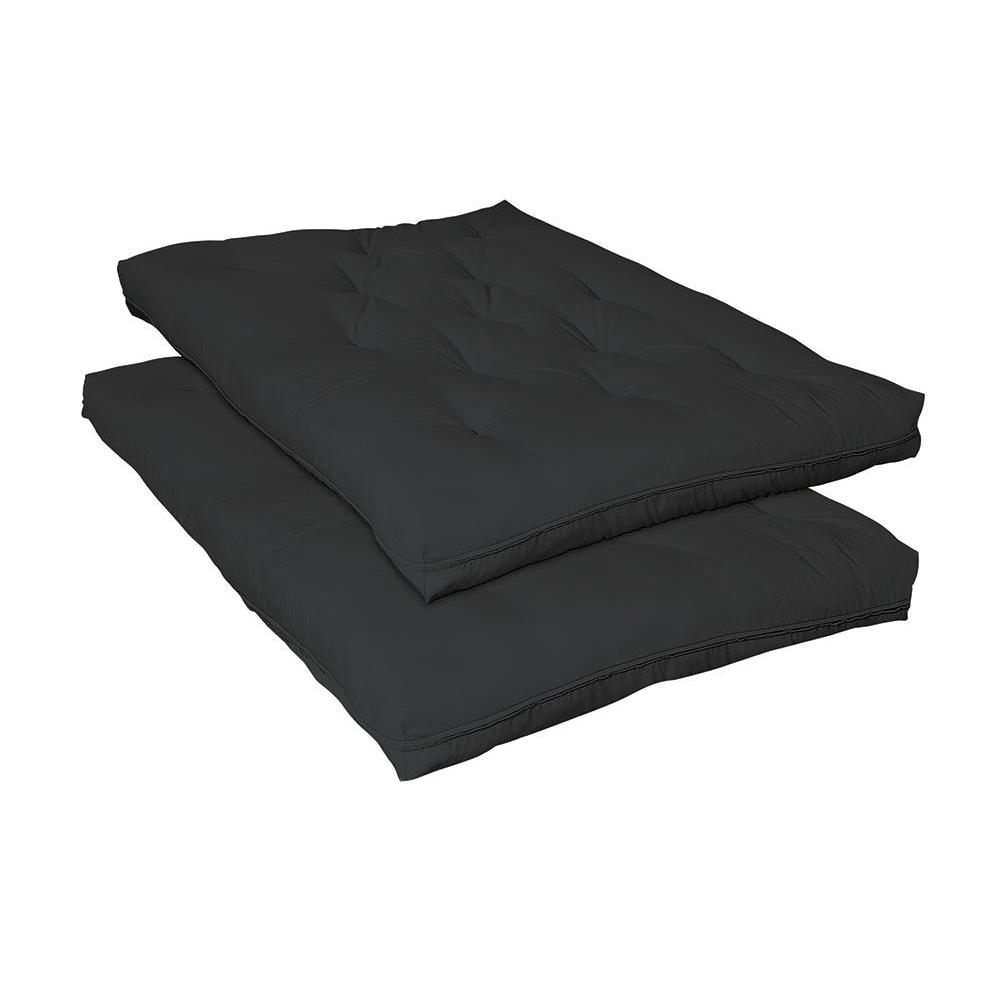 7.5" Deluxe Innerspring Futon Pad Black. Picture 1