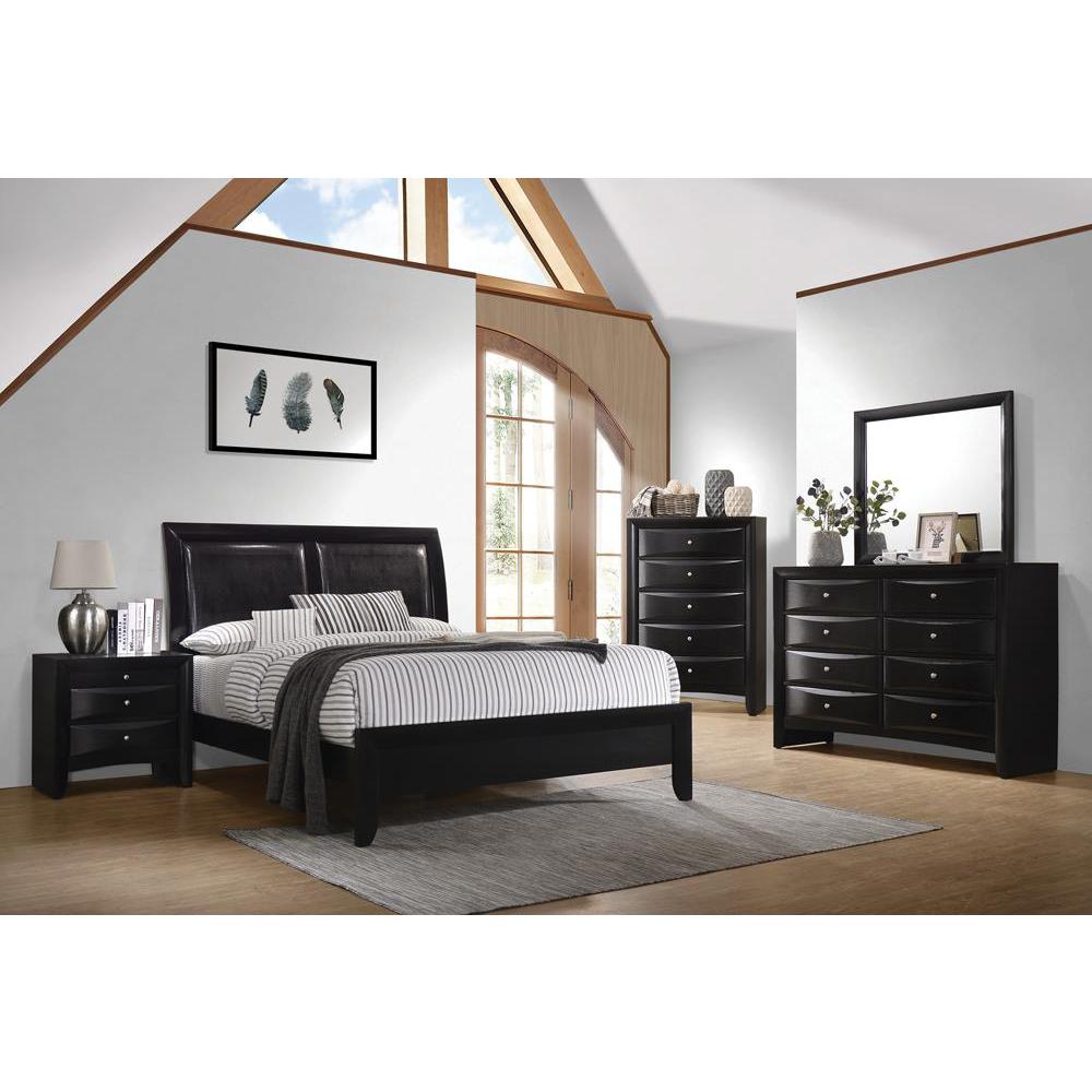 Briana Eastern King Upholstered Panel Bed Black. Picture 2