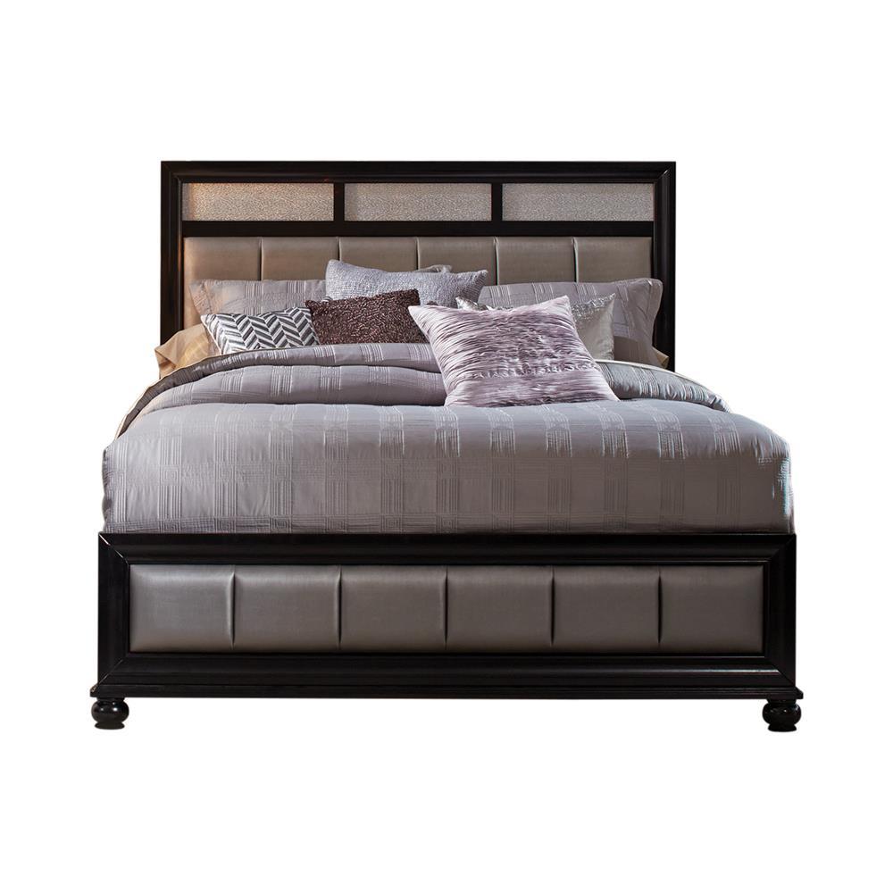 Barzini Eastern King Upholstered Bed Black and Grey. Picture 1