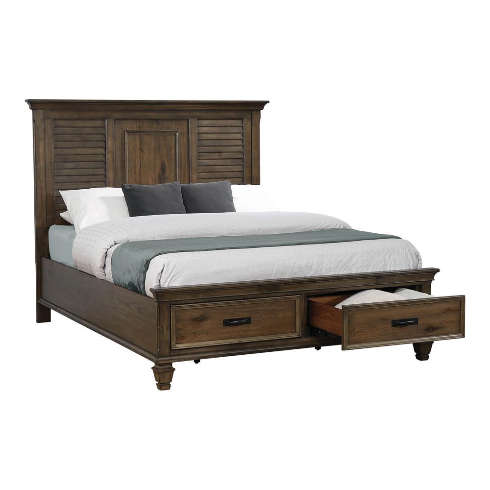 Franco Queen Storage Bed Burnished Oak. Picture 2