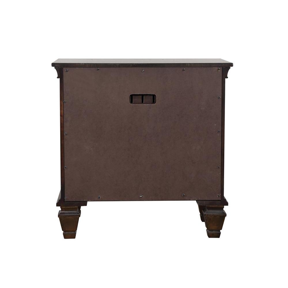 Franco 2-drawer Nightstand with Pull Out Tray Burnished Oak. Picture 4