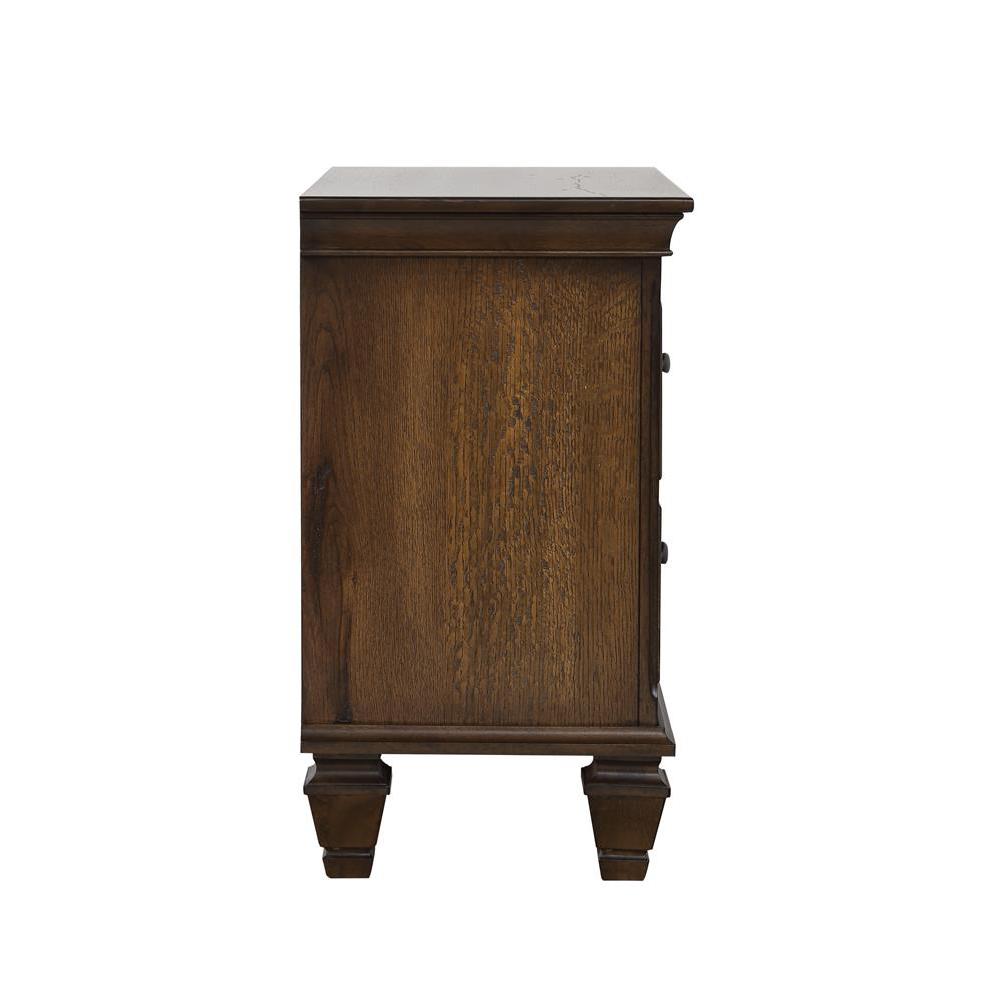 Franco 2-drawer Nightstand with Pull Out Tray Burnished Oak. Picture 3