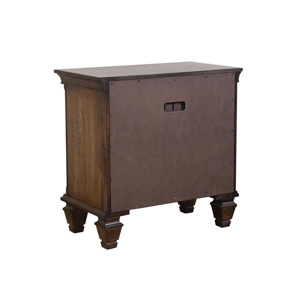 Franco 2-drawer Nightstand with Pull Out Tray Burnished Oak. Picture 5