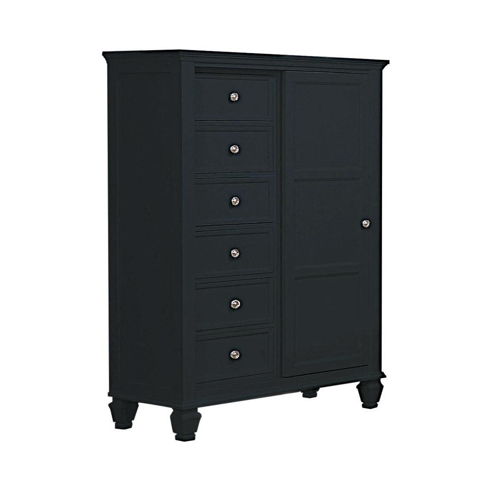 Sandy Beach Door Chest with Concealed Storage Black. Picture 2