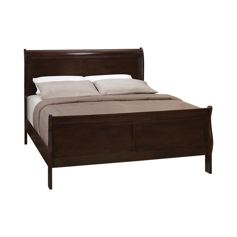 Louis Philippe Full Panel Sleigh Bed Cappuccino. Picture 2