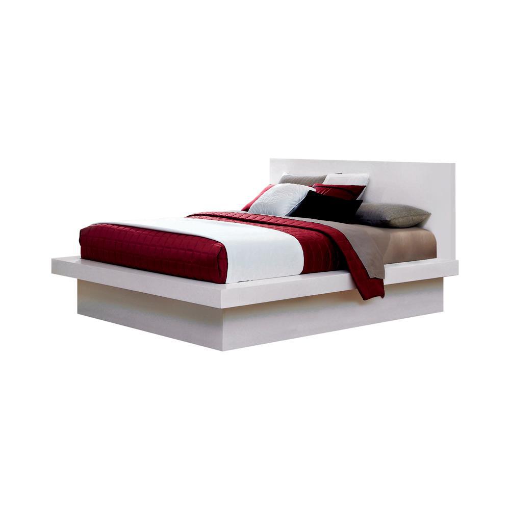 Jessica Eastern King Platform Bed with Rail Seating White. Picture 2