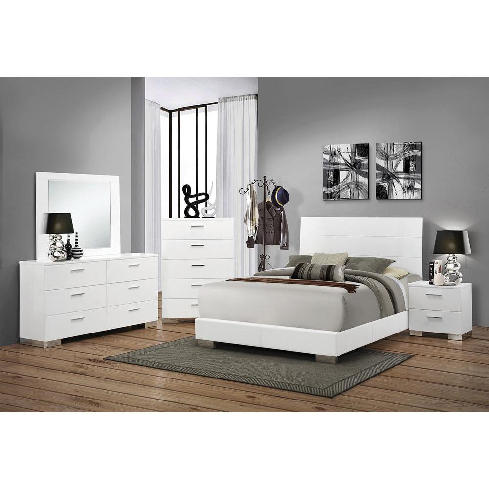 Felicity Queen Panel Bed Glossy White. Picture 3