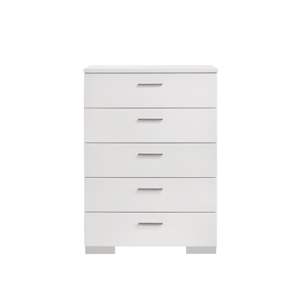 Felicity 5-drawer Chest Glossy White. Picture 4