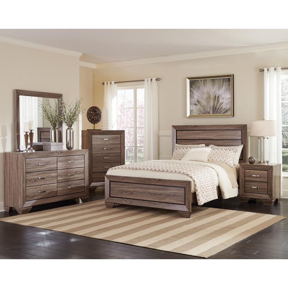 Kauffman Storage Bedroom Set with High Straight Headboard. Picture 2