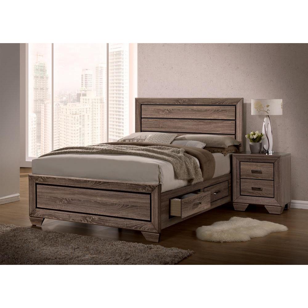 Kauffman Queen Storage Bed Washed Taupe. Picture 2