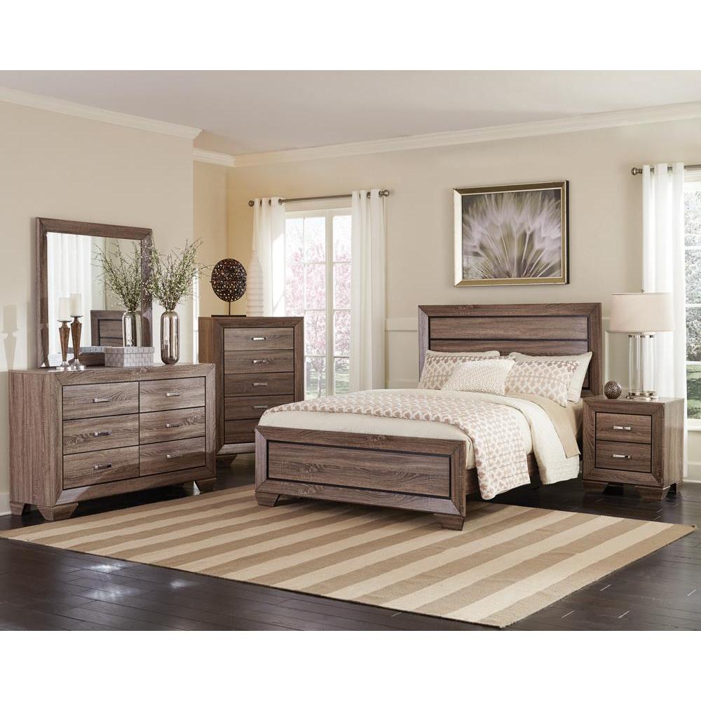 Kauffman Queen Panel Bed Washed Taupe. Picture 2