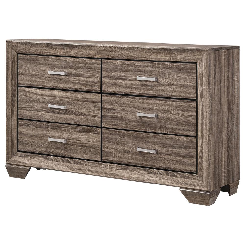 Kauffman 6-drawer Dresser Washed Taupe. Picture 4