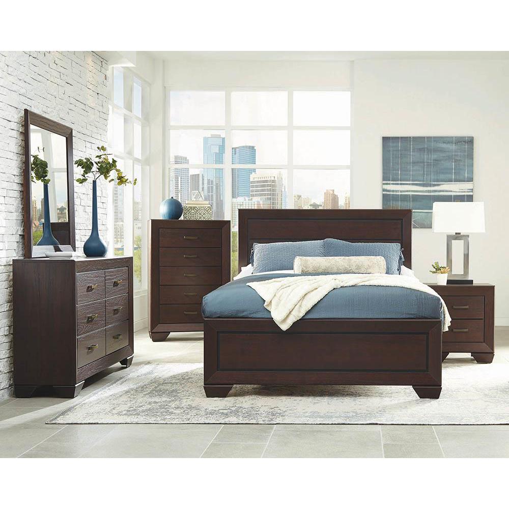 Kauffman Queen Panel Bed Dark Cocoa. The main picture.