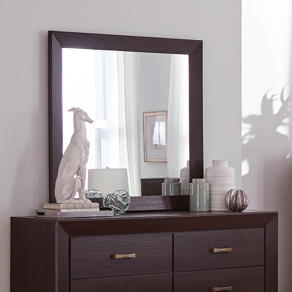 Kauffman Rectangular Dresser Mirror Dark Cocoa. Picture 5