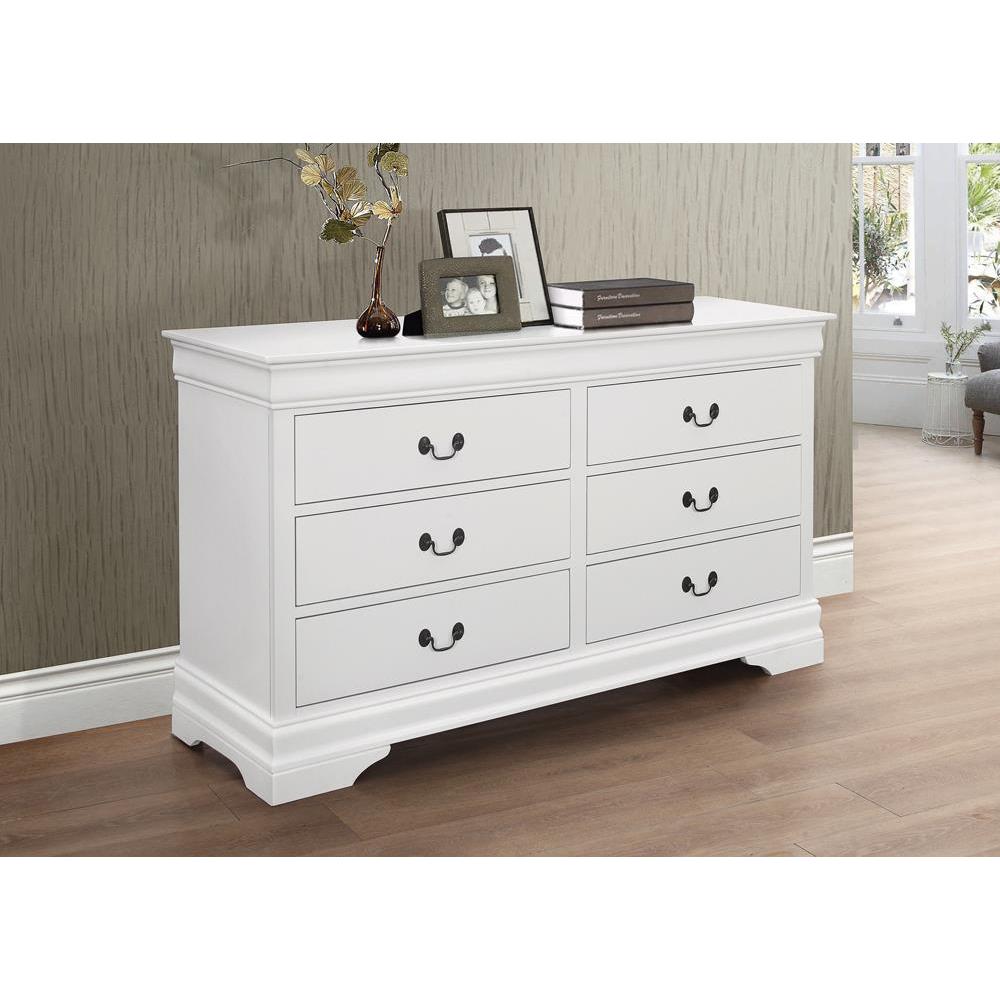Louis Philippe 6-drawer Dresser White. Picture 1