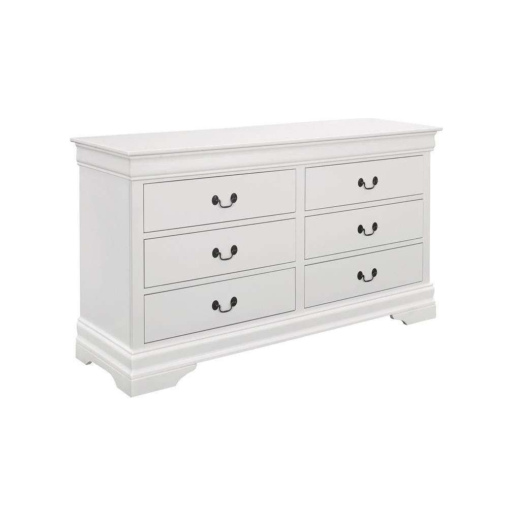 Louis Philippe 6-drawer Dresser White. Picture 2