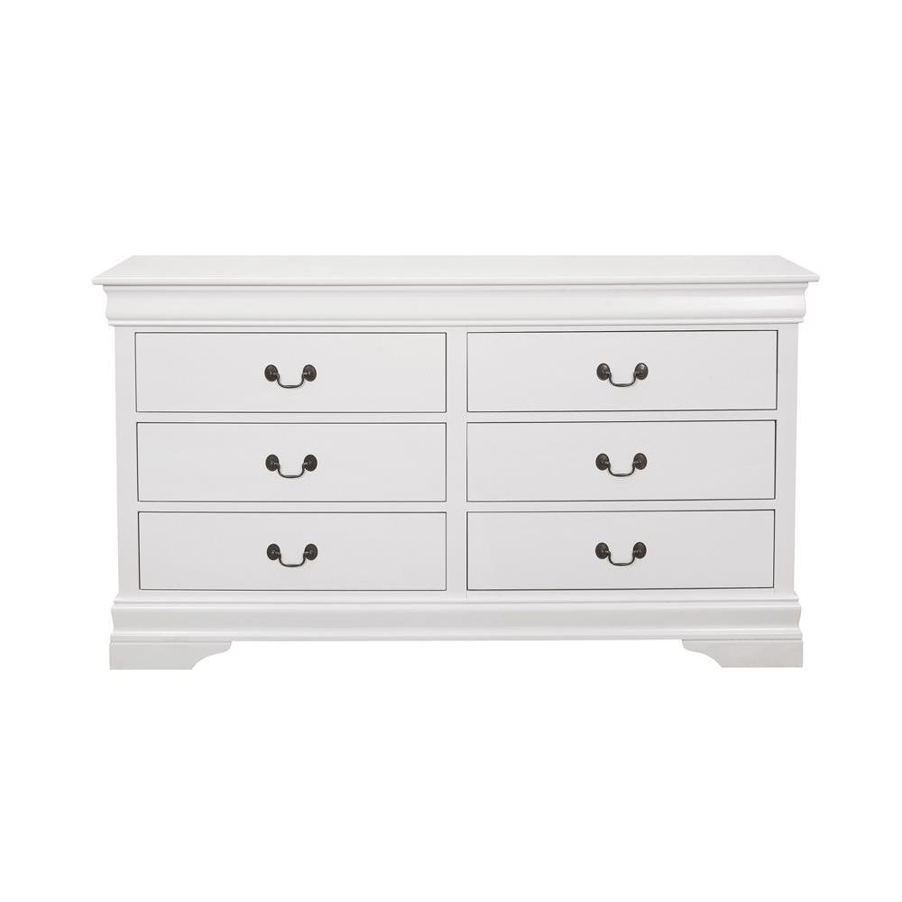 Louis Philippe 6-drawer Dresser White. Picture 4