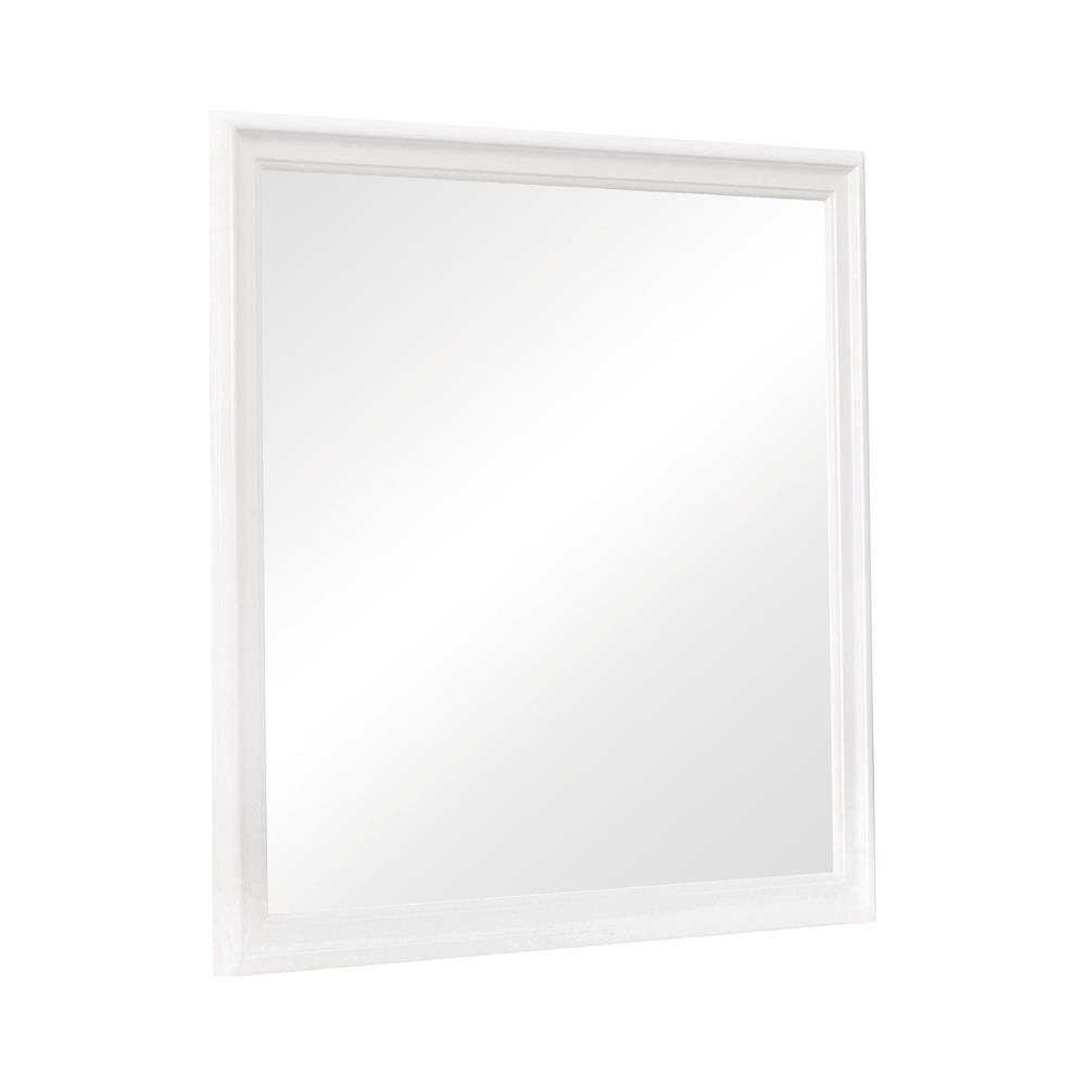 Louis Philippe Beveled Edge Square Dresser Mirror White. Picture 2