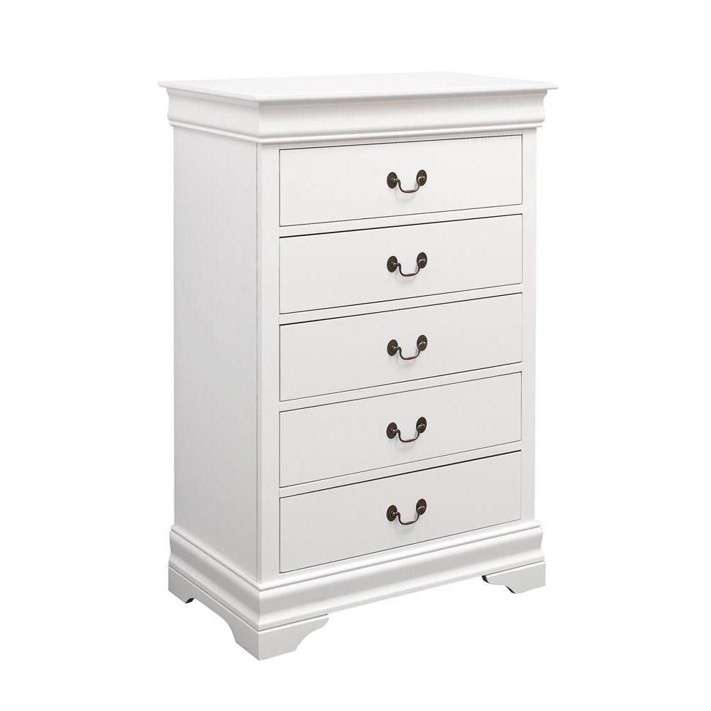 Louis Philippe 5-drawer Chest White. Picture 2
