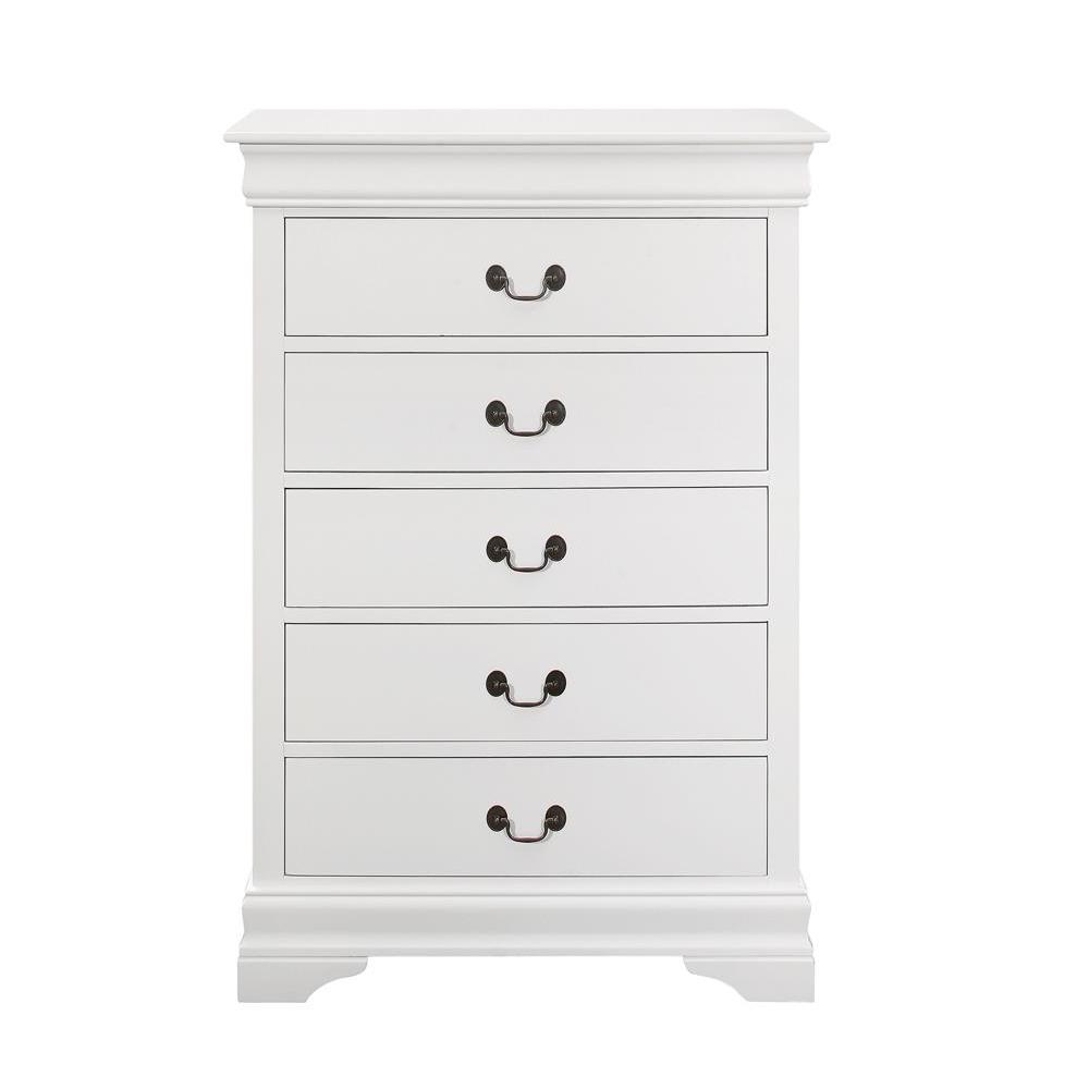 Louis Philippe 5-drawer Chest White. Picture 3