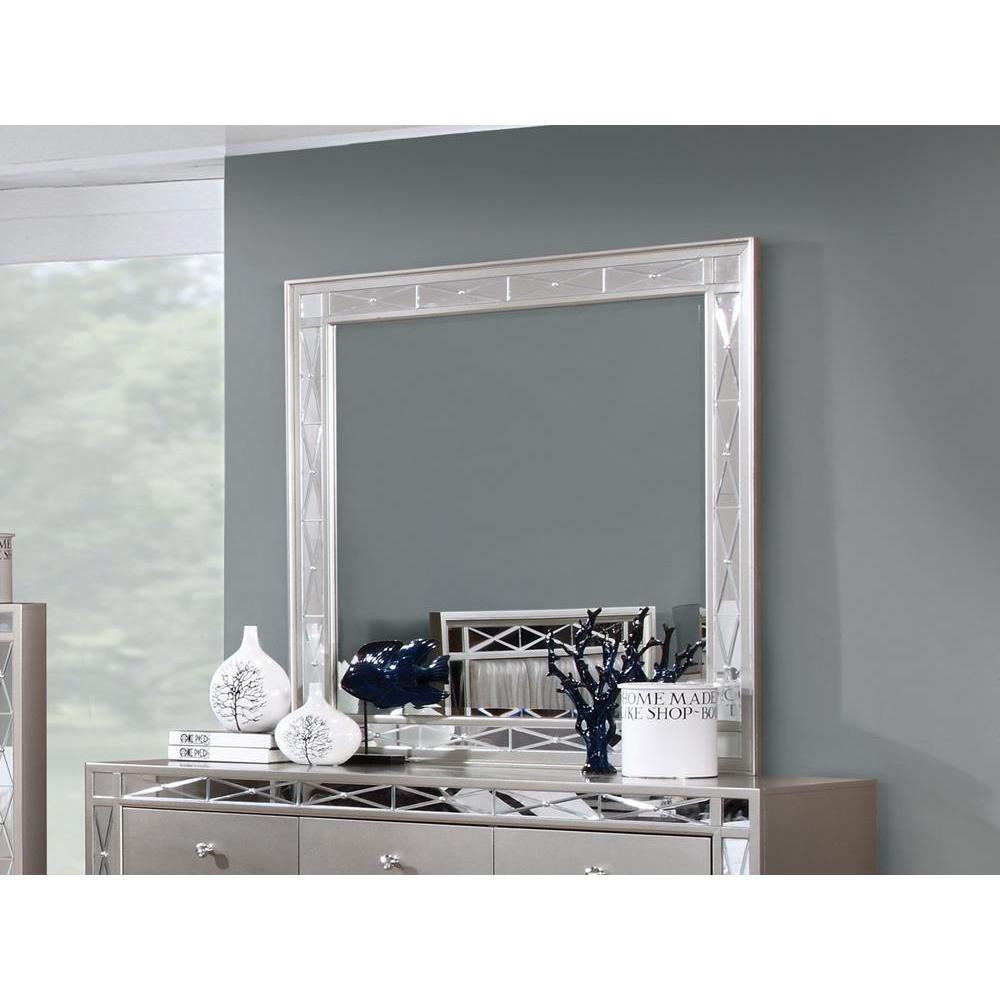 Leighton Beveled Dresser Mirror Metallic Mercury. Picture 1