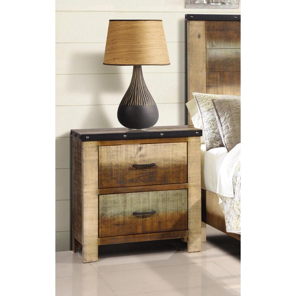 Sembene 2-drawer Nightstand Antique Multi-color. Picture 2