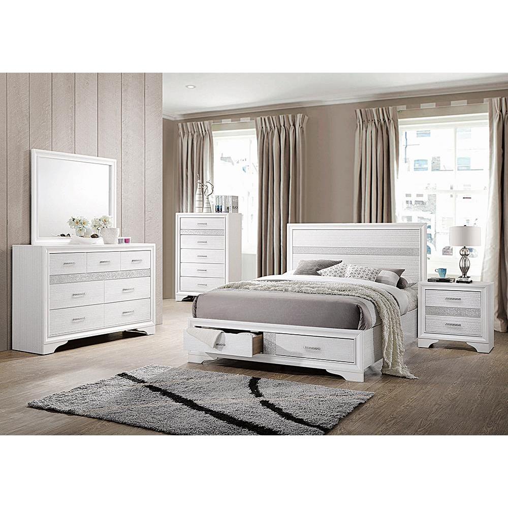 Miranda Queen 2-drawer Storage Bed White. Picture 1