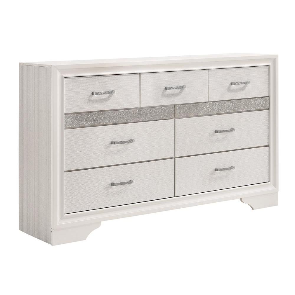 Miranda 7-drawer Dresser White and Rhinestone. Picture 2