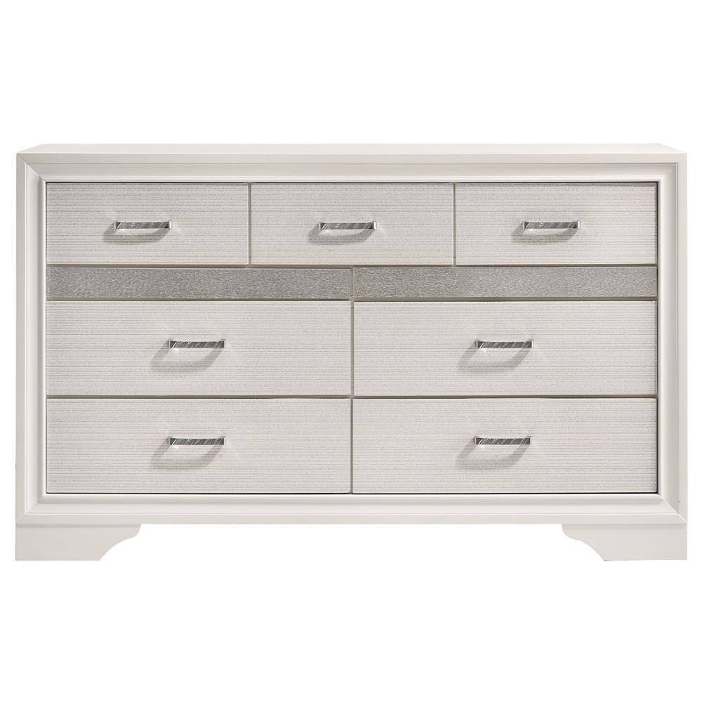 Miranda 7-drawer Dresser White and Rhinestone. Picture 5