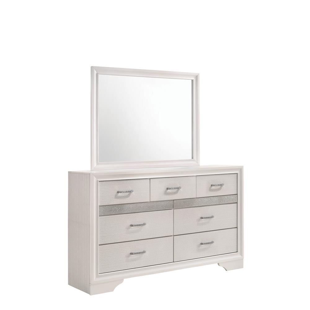 Miranda Rectangular Dresser Mirror White. Picture 2