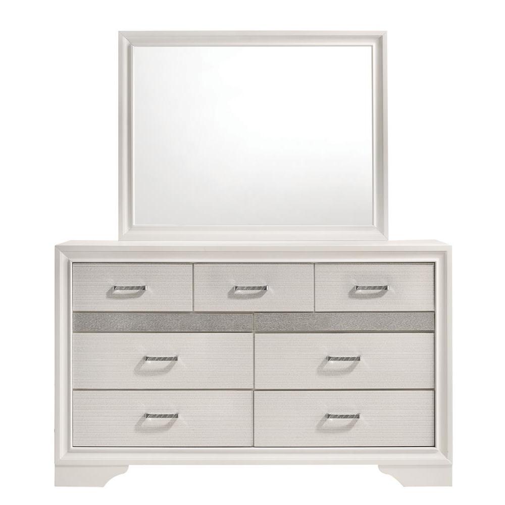 Miranda Rectangular Dresser Mirror White. Picture 5