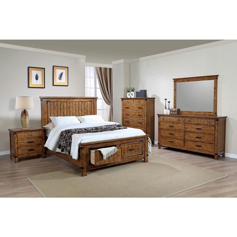 Brenner Eastern King Storage Bed Rustic Honey. Picture 1