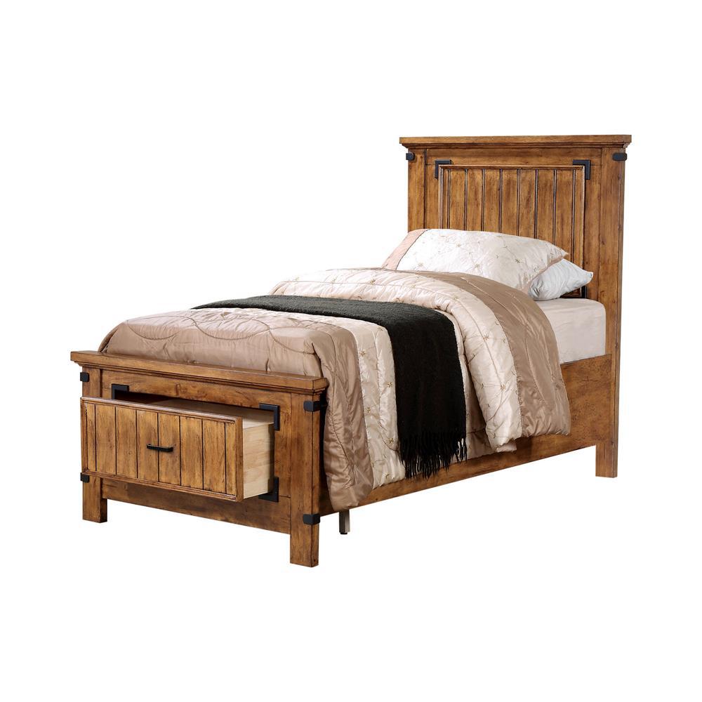 Brenner Twin Storage Bed Rustic Honey. Picture 1