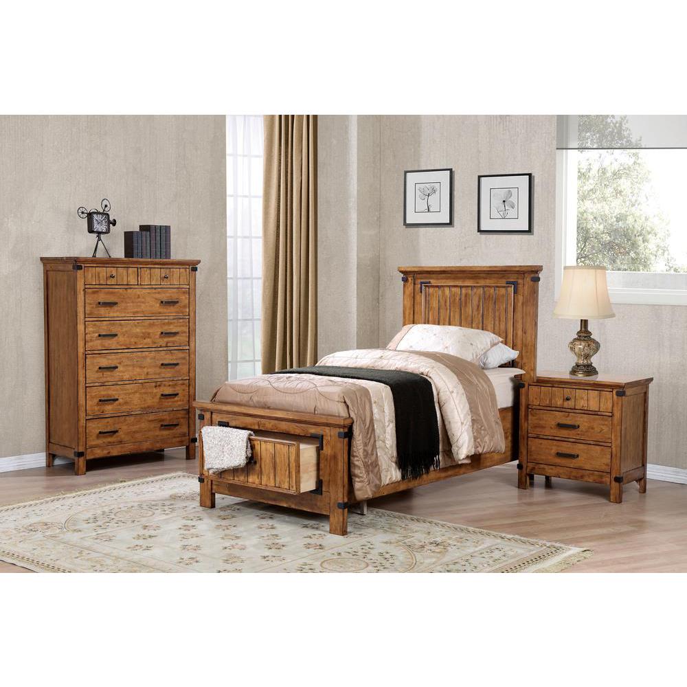 Brenner Twin Storage Bed Rustic Honey. Picture 2