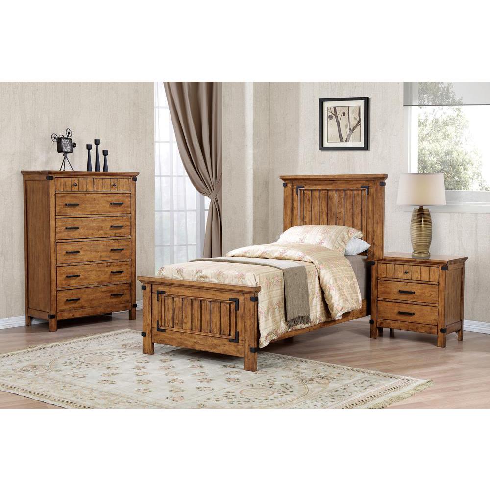 Brenner Twin Panel Bed Rustic Honey. Picture 3