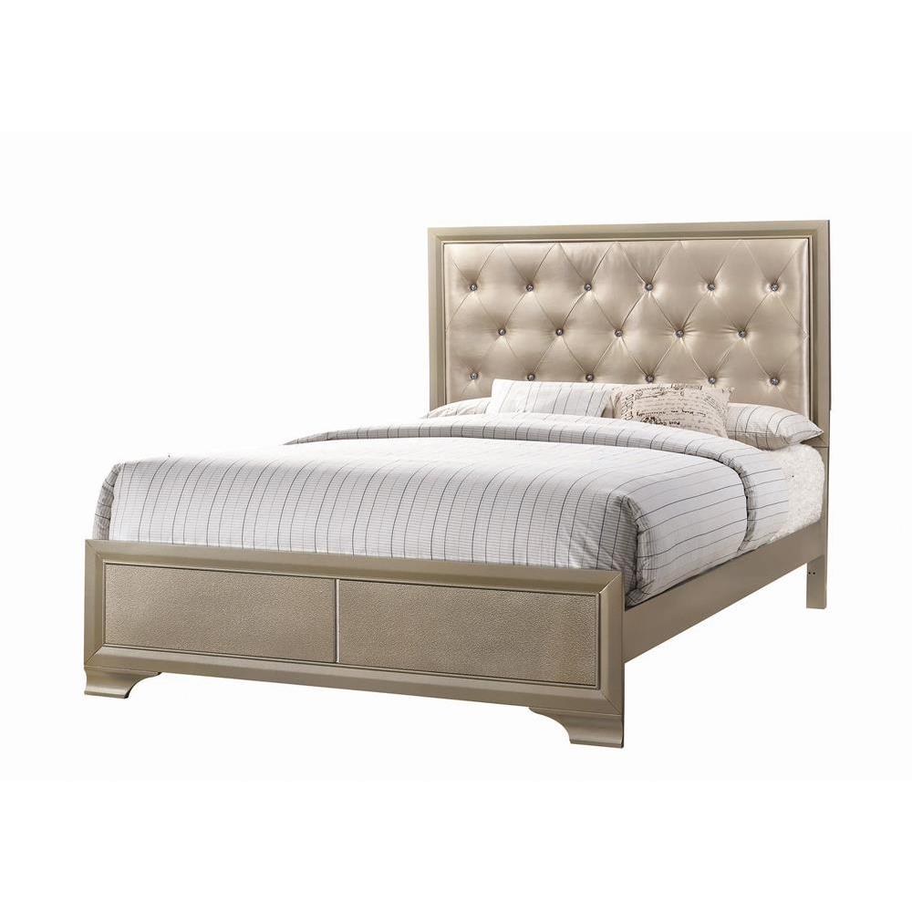 Beaumont Upholstered Eastern King Bed Champagne. Picture 2