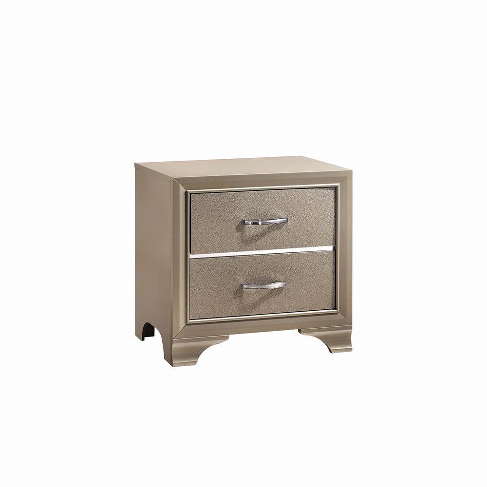 Beaumont 2-drawer Rectangular Nightstand Champagne. Picture 1