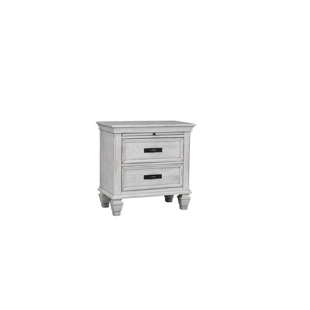 Franco 2-drawer Nightstand Antique White. Picture 1