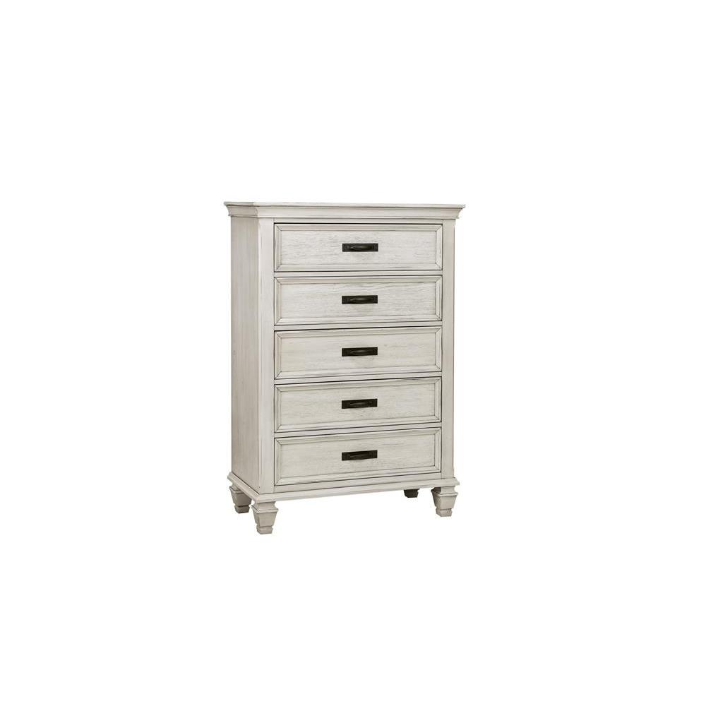 Franco 5-drawer Chest Antique White. Picture 1