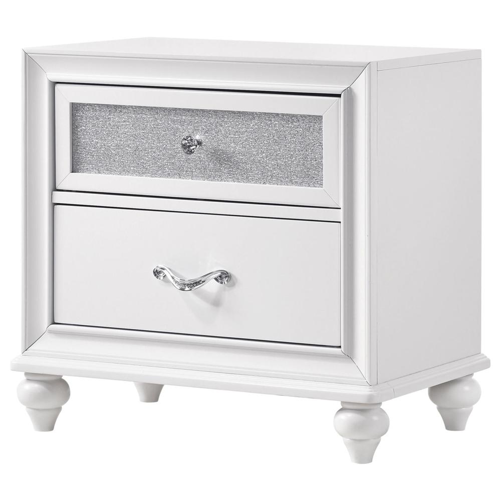 Barzini 2-drawer Nightstand White. Picture 4