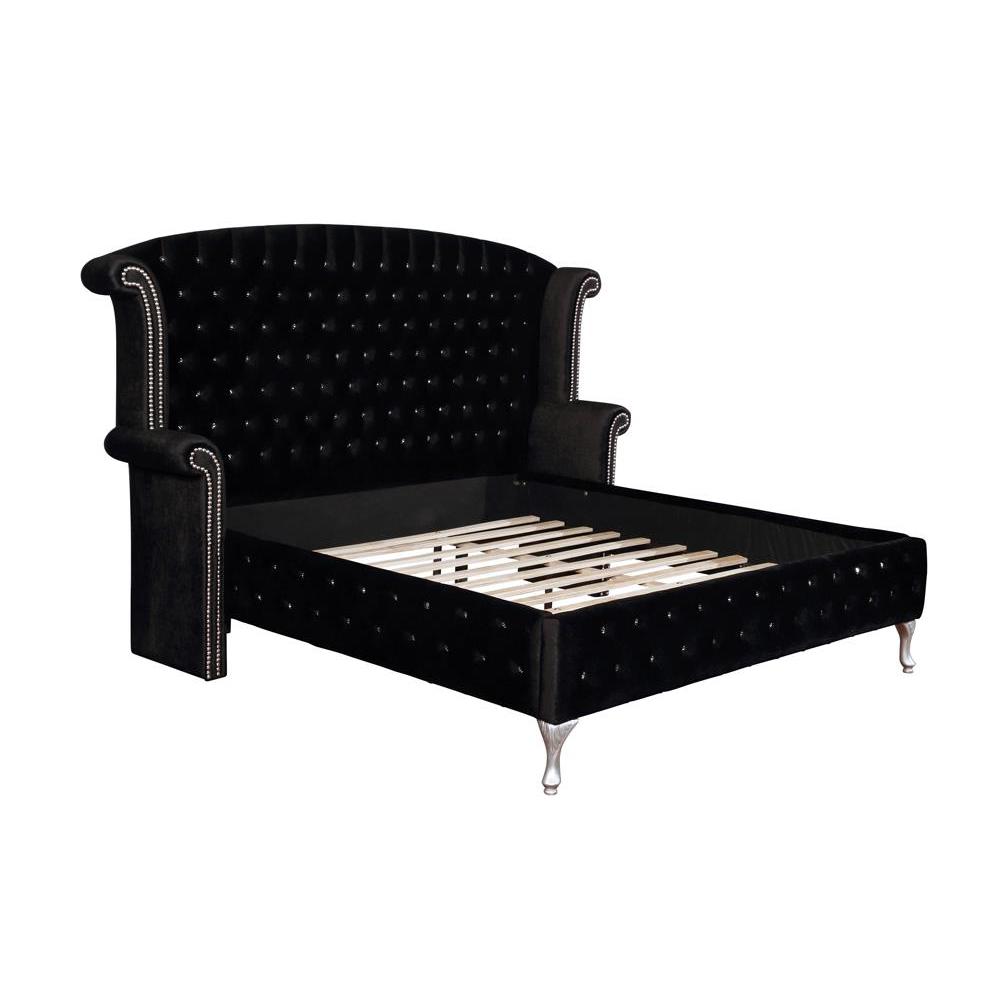 Deanna Eastern King Tufted Upholstered Bed Black. Picture 3