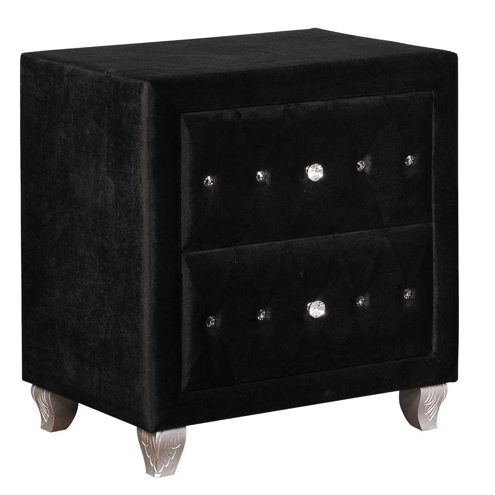 Deanna 2-drawer Rectangular Nightstand Black. Picture 2