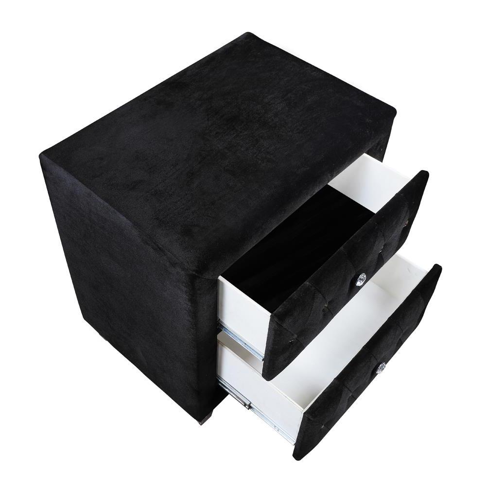 Deanna 2-drawer Rectangular Nightstand Black. Picture 3